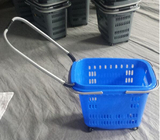 Тянущая штанга алюминиевого сплава складывая корзины подвижной корзины для товаров пластичные с ручками