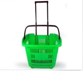 Коммерчески пластичная корзина на колесах с ручкой, корзинами супермаркета и вагонетками