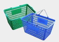 Повторно используйте пластиковые ручные корзины для товаров, корзину для товаров хранения прочной бакалеи голубую