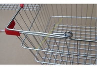 Стальные покрытые Kроме корзины для товаров провода металла супермаркета ручные с двойными ручками